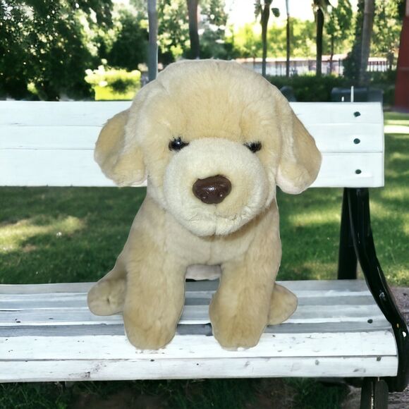 Toys R Us Plush Golden Retriever Puppy Dog Stuffed Animal Labrador Realistic 9" - Picture 1 of 11